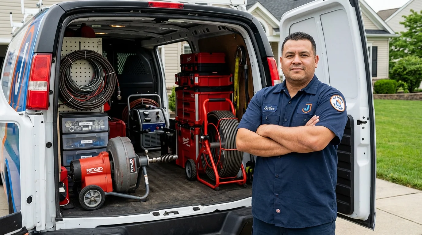 Professional drain cleaning equipment and Johns Plumbing LLC plumber in Morganton